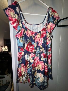 torrid Navy Floral Scoop Neck Tunic with Pink & Cream Blooms